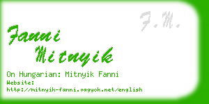 fanni mitnyik business card